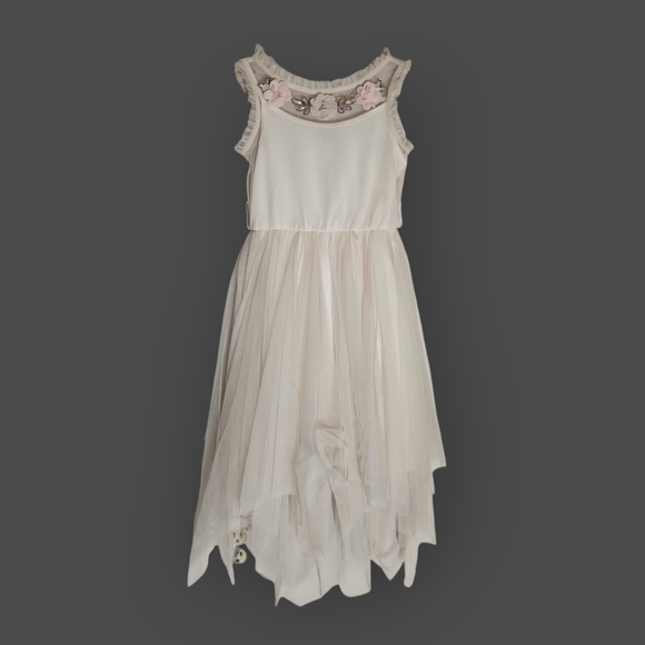 Zunie Other - Zunie Girls Size 7 Cream Dress with Floral Accents